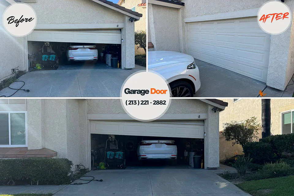 Before and after: garage door repair Valley Falls, SC